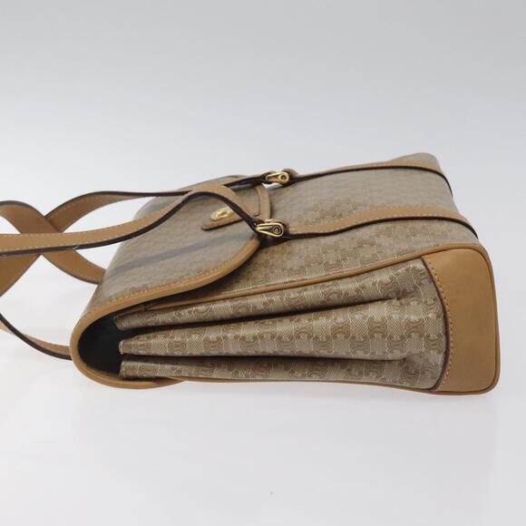 CELINE Macadam Canvas Hand Bag Beige Gold - Picture 5 of 13